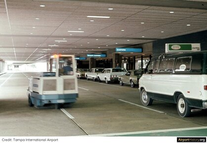 Tampa Airport's curbside in the early 1970s.