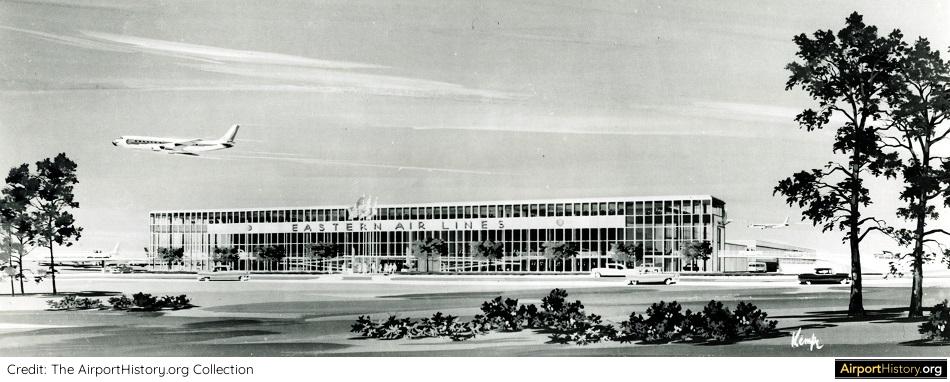 An artist's impression of the future Eastern Air Lines terminal at New York's Idlewild Airport