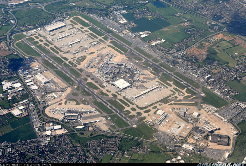 An aerial view of Heathrow Airport in 2015