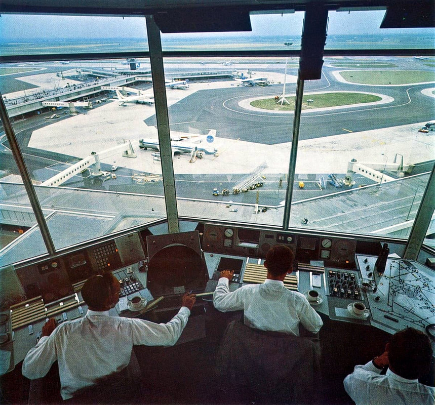 Amsterdam Schiphol Airport's ATC tower in 1968