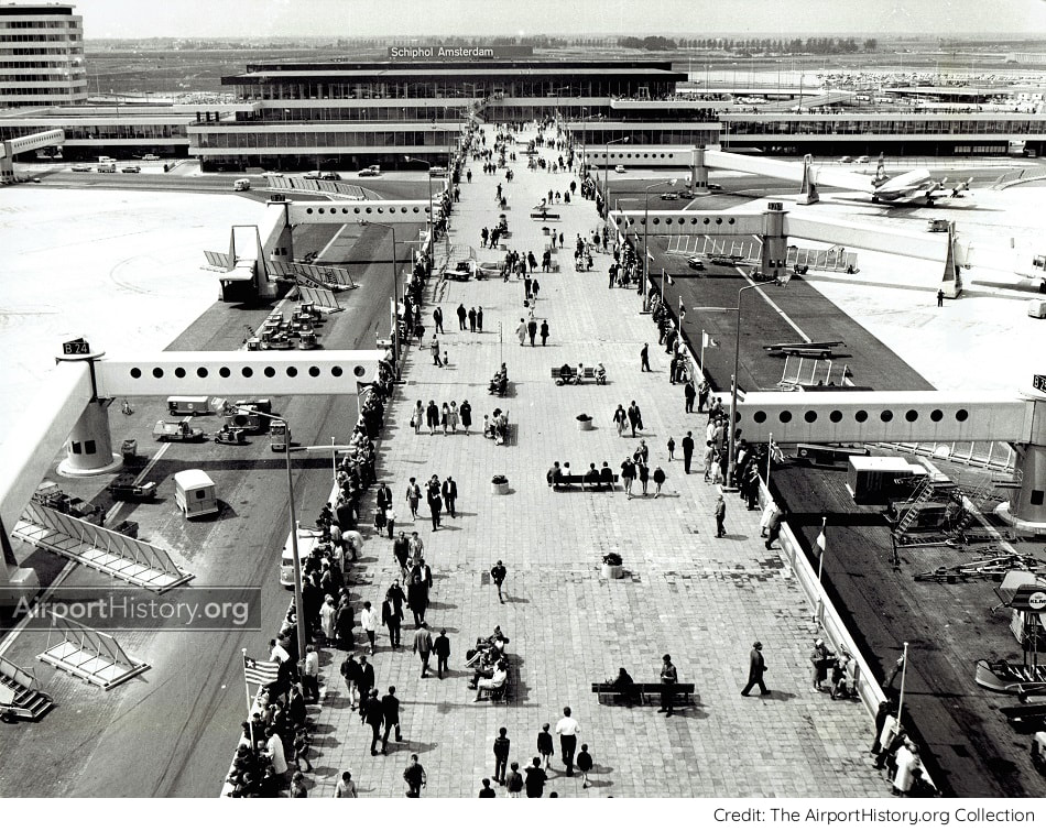 Amsterdam Schiphol Airport's Panorama Terrace in the 1967..