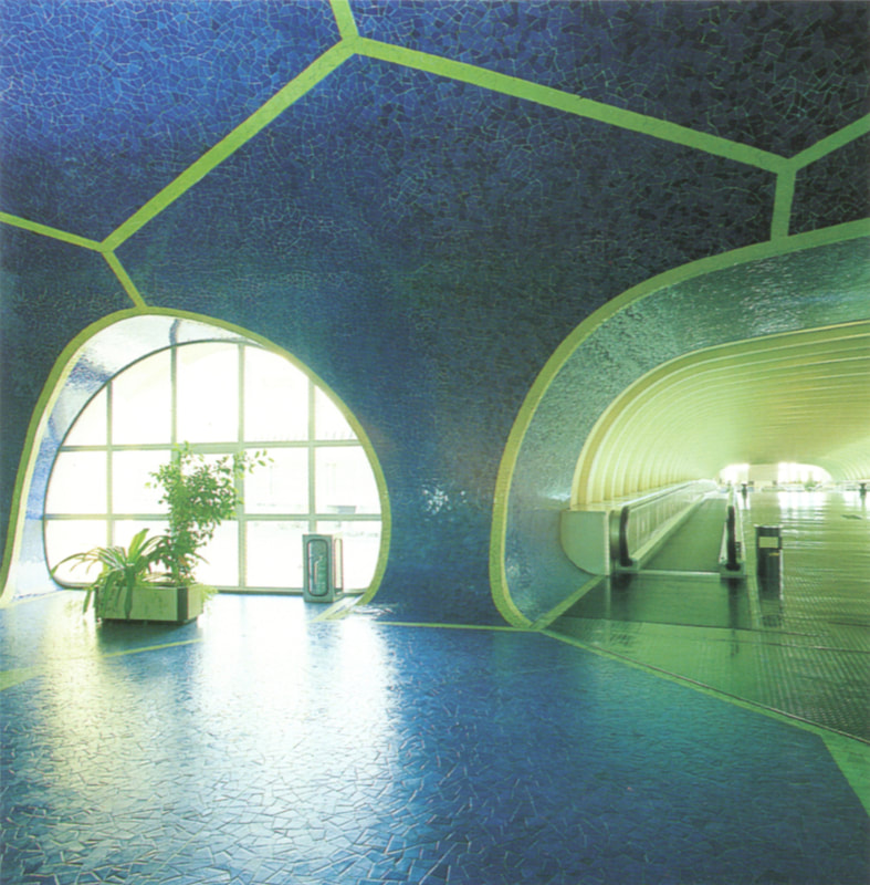 A 1982 interior view of Abu Dhabi International Airport.