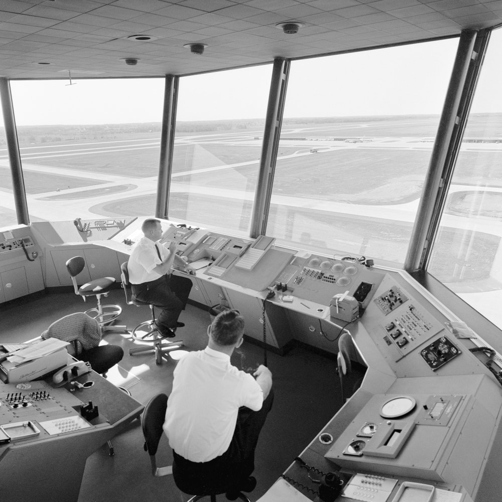 Washington Dulles Airport ATC tower in 1962