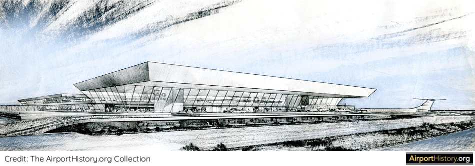 An artist's impression of the future BOAC/British Airways terminal at Kennedy Airport, New York