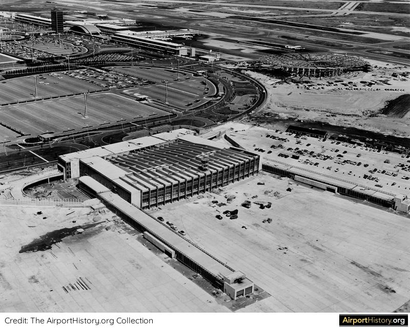 A 1959 aerial view of the Eastern Air Lines terminal under construction