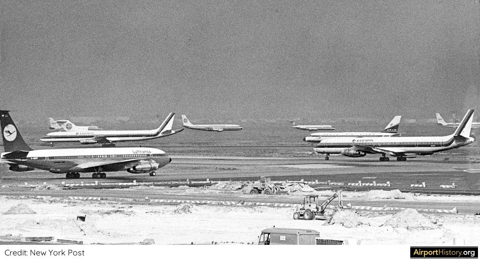 1960s congestion at Kennedy Airport, New York.