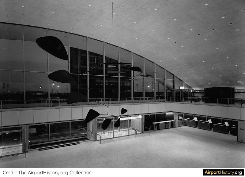An interior view of the arrival hall of the IAB at New York's Idlewild Airport