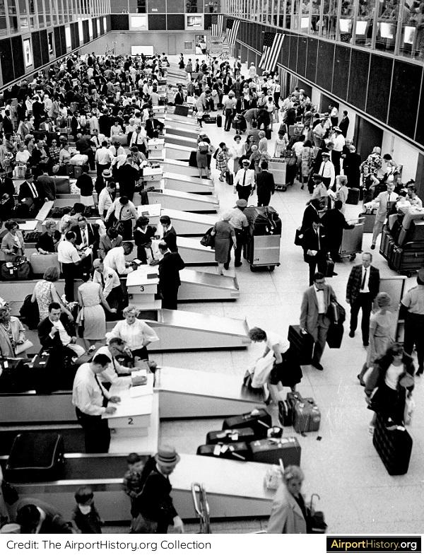 1960s congestion at Kennedy Airport, New York.