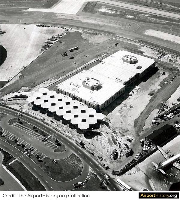 The terminal for Northeast, Braniff and Northwest under construction at New York's Kennedy Airport