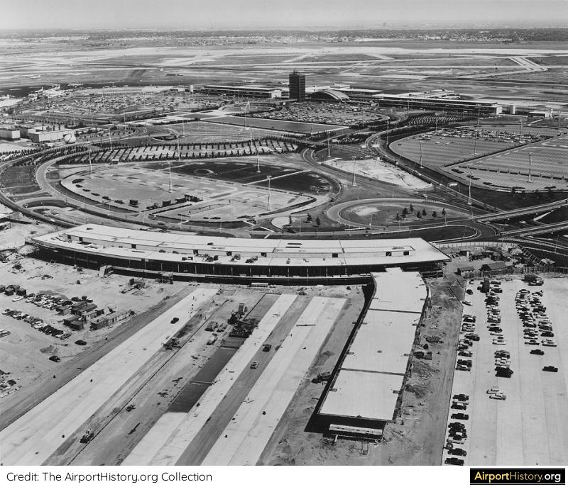The United Airlines terminal under construction in 1959