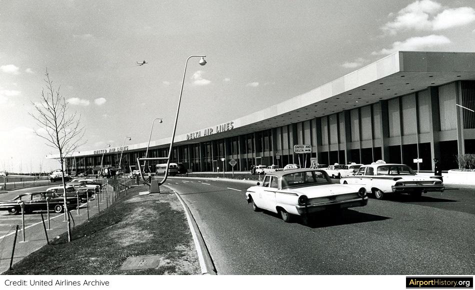 An exterior view of the United terminal at New York's Idlewild Airport