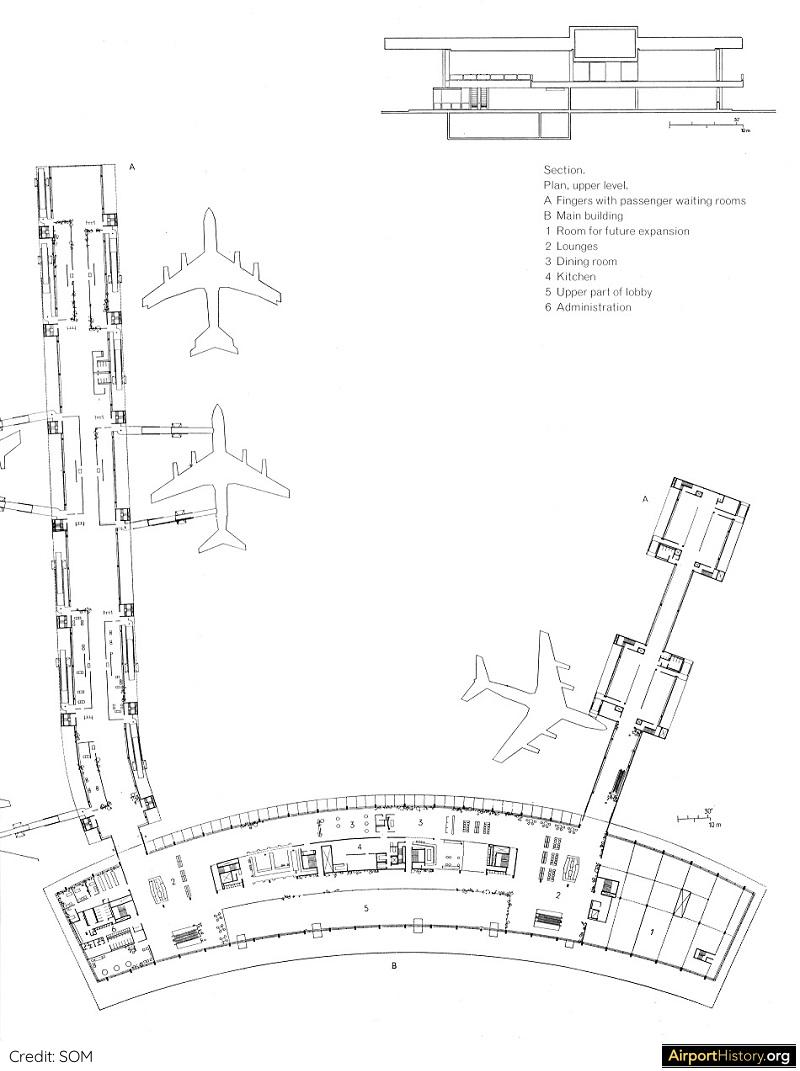 Layout of the United Airlines terminal at New York's Idlewild Airport