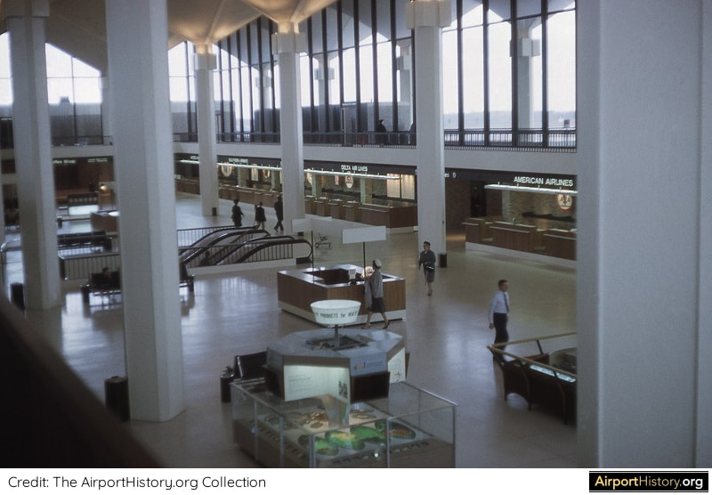 An interior view of Memphis Airport's terminal in 1963.