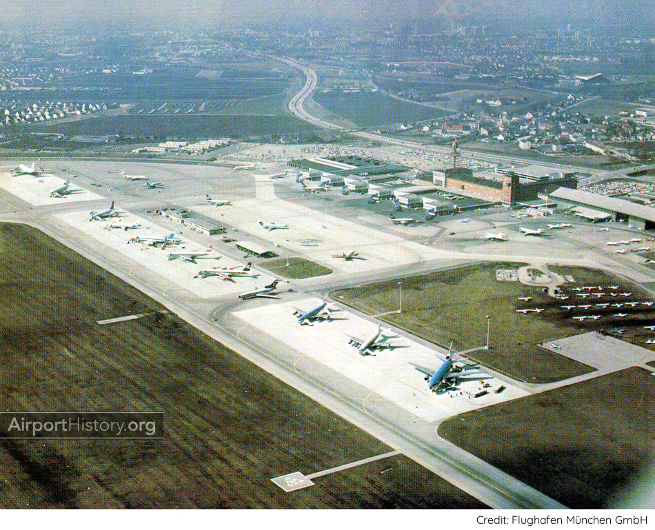 An aerial of Munich Riem Airport in 1972
