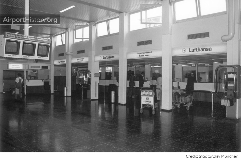 The checkin area at Munich's Riem Airport