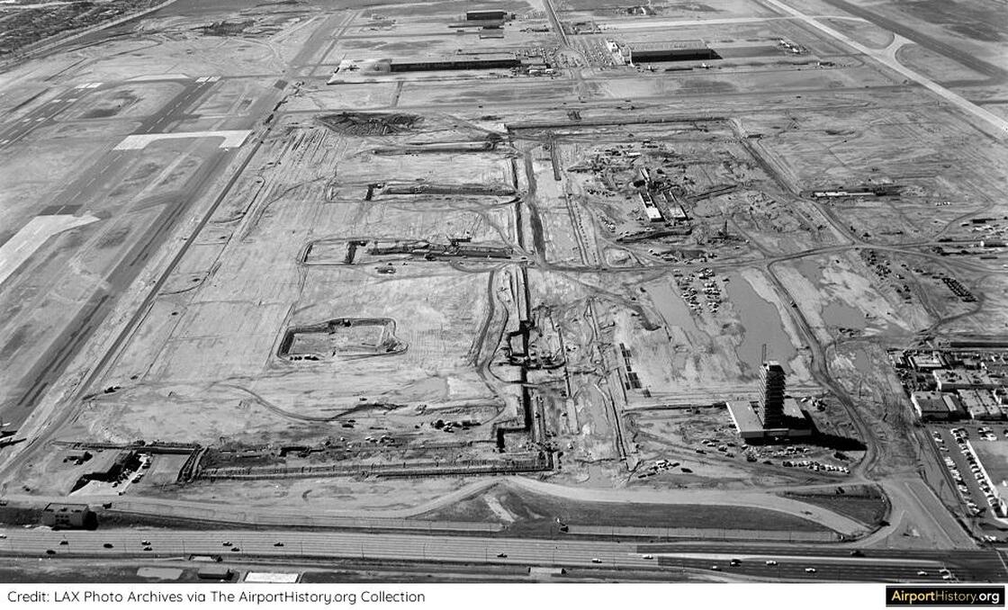 LAX new terminal area under construction in 1960