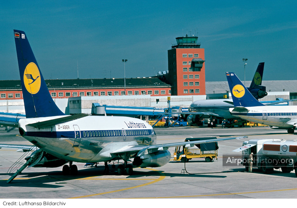 A 1980s airside view of Munich Riem Airport