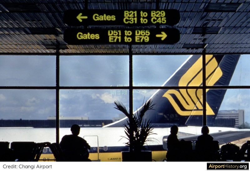 A gate at Singapore's Changi Airport in the 1990s