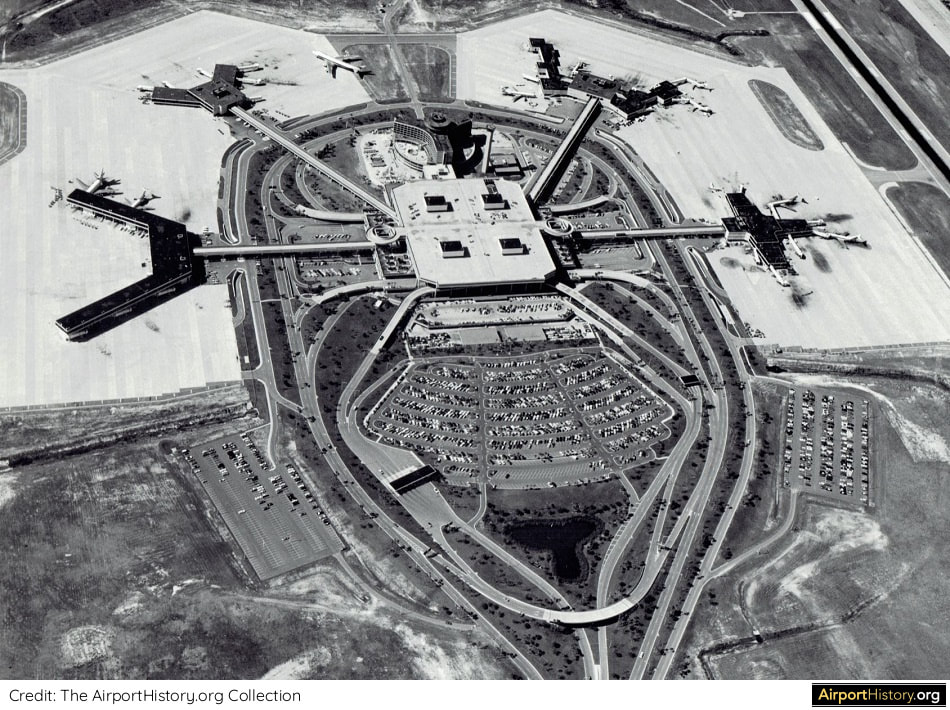 A 1973 aerial view of Tampa International Airport