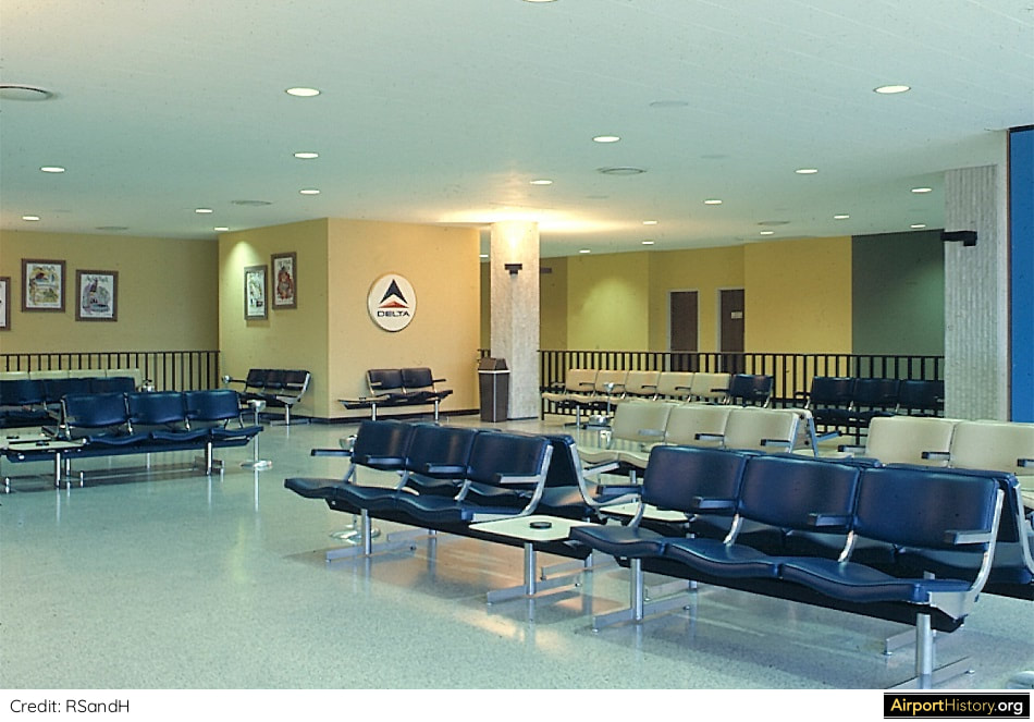 A gate lounge in Airside C at Tampa International Airport in the early 1970s.